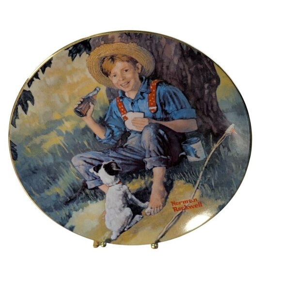 Norman Rockwells Barefoot Boy Collectors Plate Coca-Cola Limited Edition 1992 - Picture 1 of 9
